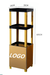 3‑Tier Metal Frame Floor Display Stand With Storage Cabinet,Beverage Promo Solutions,2-Tier Plastic Display Rack