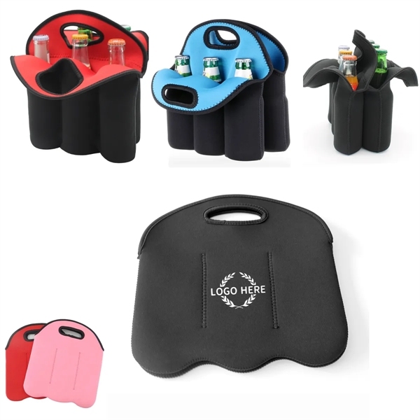 Neoprene 6 Pack Beer Bottle Carrier Bag,Beverage Promo Solutions,Neoprene 6 Pack Beer Bottle Carrier Bag