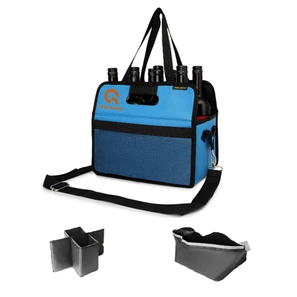 Foldable Multiuse Bottle Carrier Tote Bag,Beverage Promo Solutions,Foldable Multiuse Bottle Carrier Tote Bag