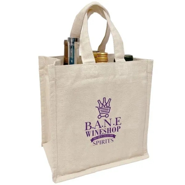 Heavyweight Cotton 6 Bottle Wine Tote Bag,Beverage Promo Solutions,Heavyweight Cotton 6 Bottle Wine Tote Bag