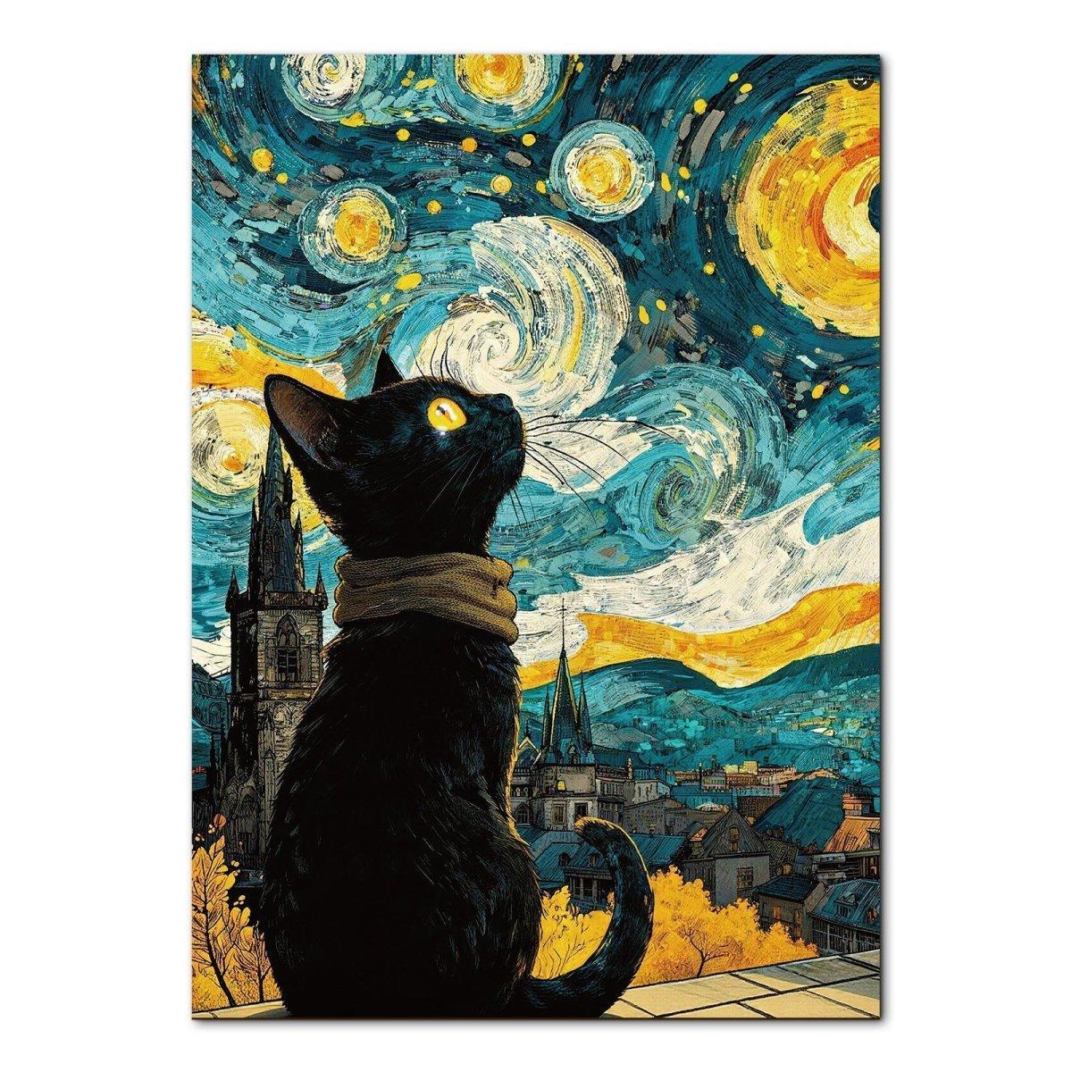 Moonlit Black Cat