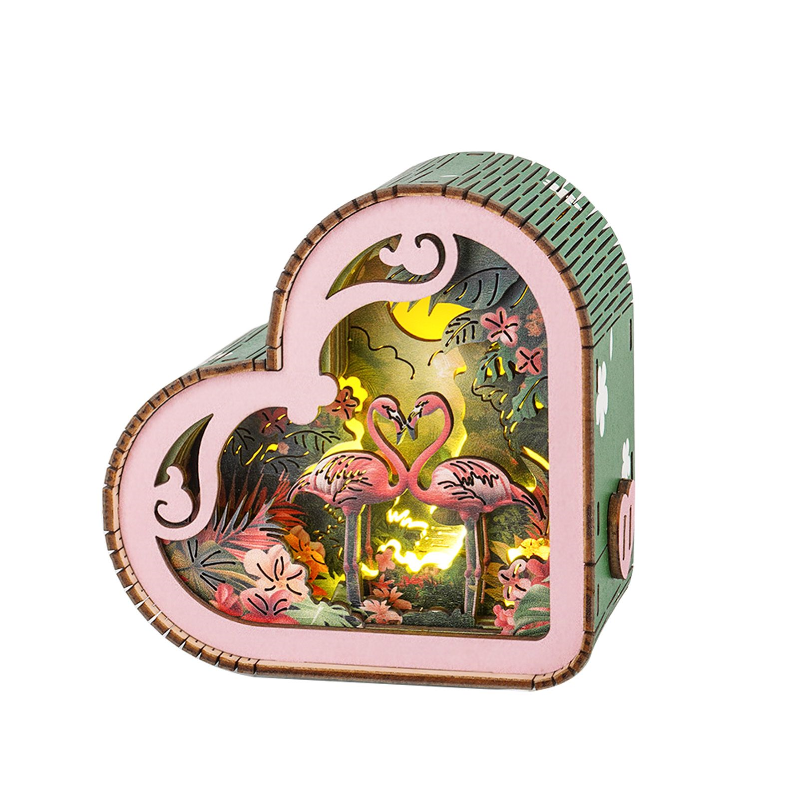 Flamingo with Moonlight Forest