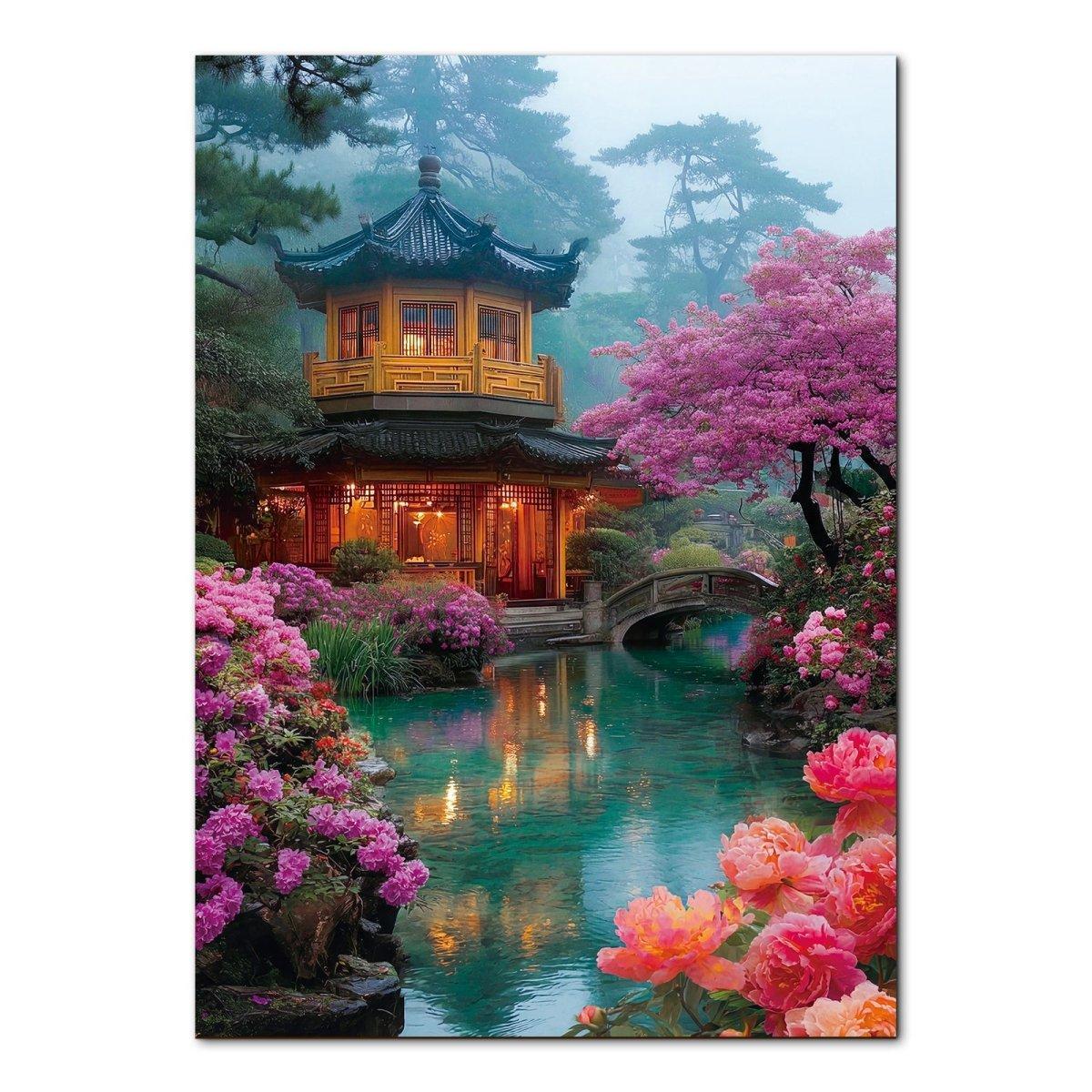 Flower Courtyard by the Stream