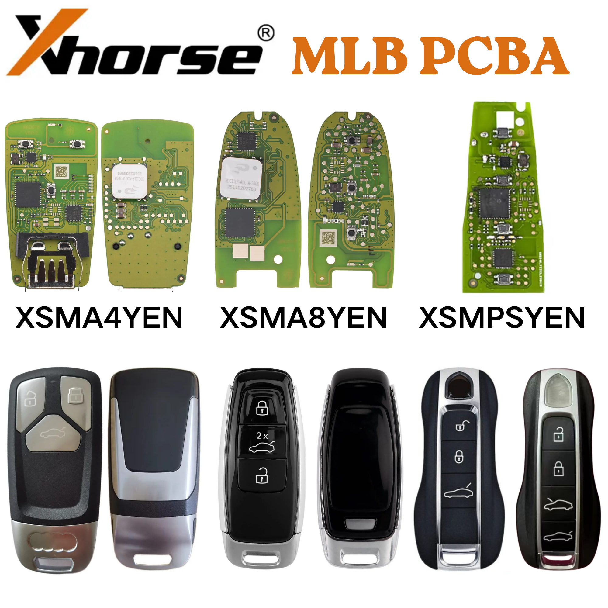 XHORSE XSMA4YEN AUDI A4 Style XSMA8YEN AUDI A8 Droplet Style XSMPSYEN PORSCHE Style New Version OEM Chip Solution MLB Special PCBA
