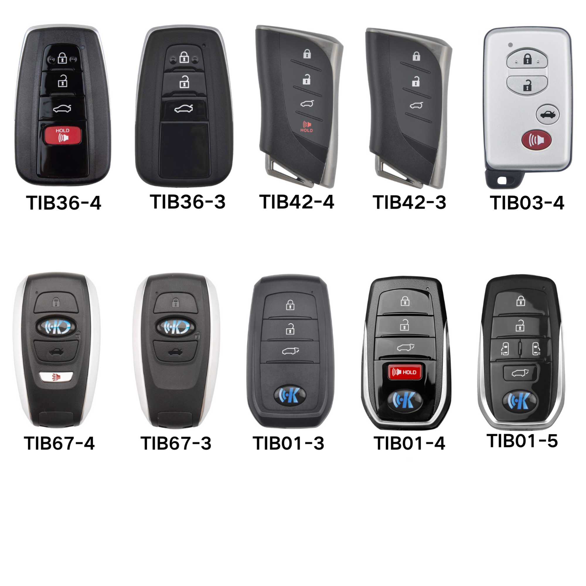 KeyDiy 4D/8A Smart key TIB36-4 TIB36-3 TIB42-4 TIB42-3 TIB67-4 TIB67-3 TIB01-3 TIB01-4 TIB01-5 TIB03-4 TB+TDB Toyota Lexus 6100 3041 P4: BA B8 B9