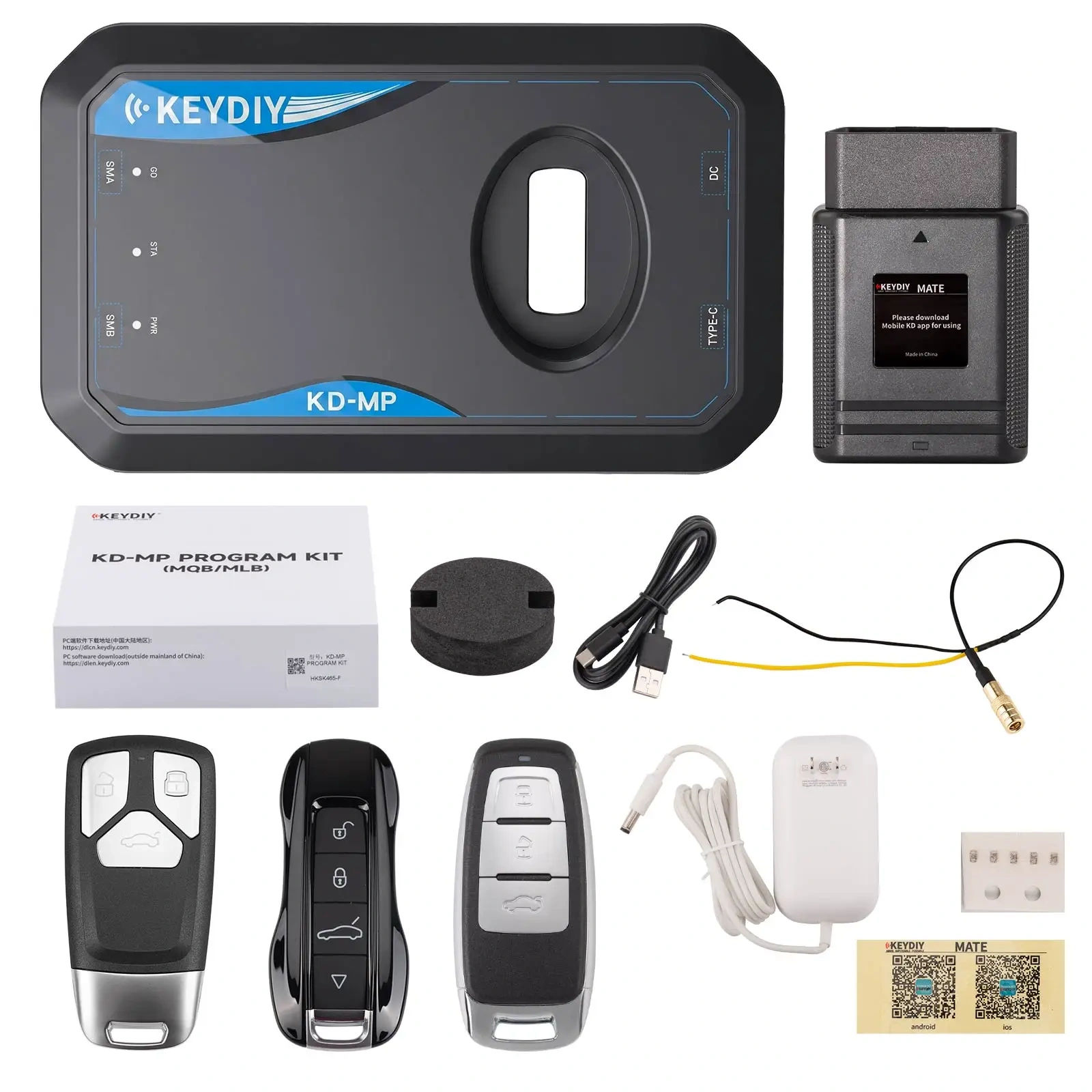 KEYDIY KD-MP Five-in-One Program Kit with MLB08/MLB19/MLB26 Keys and KD-MATE For MLB MQB systems