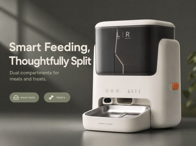 PN-CF03 Dual-Hopper Smart Pet Feeder with Camera & APP Control,Petpalfeed,PN-CF03 Dual-Hopper Smart Pet Feeder with Camera & APP Control