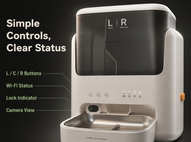 PN-CF03 Dual-Hopper Smart Pet Feeder with Camera & APP Control,Petpalfeed,PN-CF03 Dual-Hopper Smart Pet Feeder with Camera & APP Control
