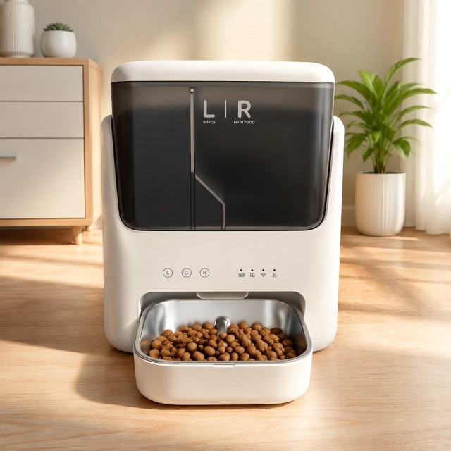 PTM-10B1 5L Dual-Hopper Smart Pet Feeder, APP Remote Control,Petpalfeed,PTM-10B1 5L Dual-Hopper Smart Pet Feeder, APP Remote Control
