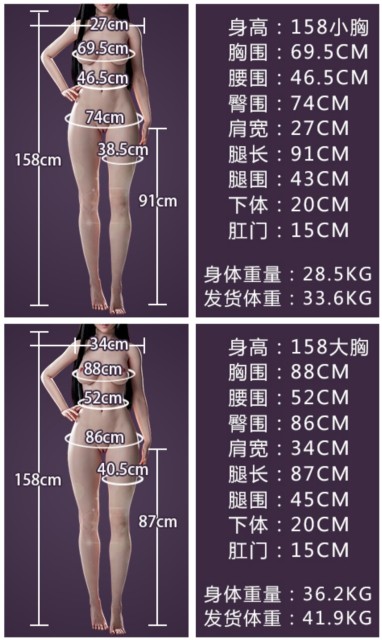 Detailed data for TPE,仿真实体娃娃工厂（马来西亚）产品展示,Detailed data for TPE