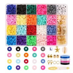 Polymer Clay Slices, Fittings, 4 Rolls Elastic Cord, No.2 Scissors Kit