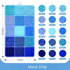 15‑Grid Blue‑Tone Seed Beads
