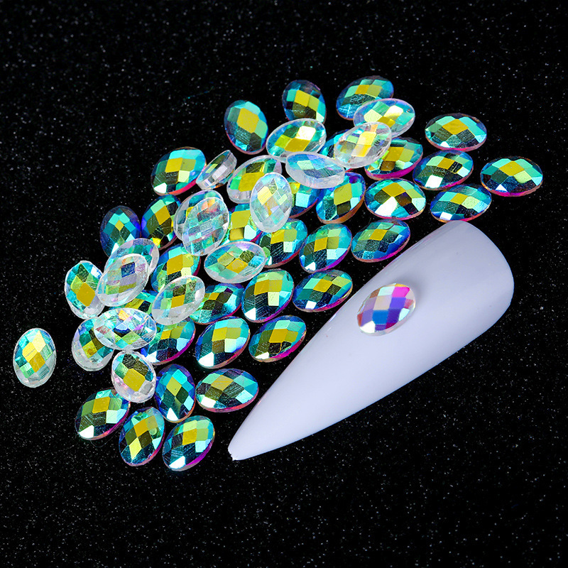 Flat‑Back Rhinestones, AB Iridescent Bare Glass, Irregular Shapes, DIY Nail Art Decoration Supplies
