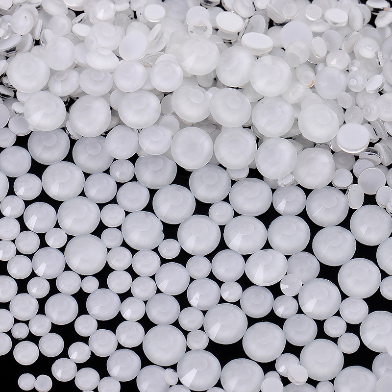 1440Pcs, Mocha‑Tone Round Rhinestones, Flat‑Back ,Luminous, Mixed Sizes, DIY Nail‑Art Jewelry‑Making Supplies