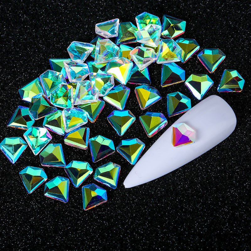Flat‑Back Rhinestones, AB Iridescent Bare Glass, Irregular Shapes, DIY Nail Art Decoration Supplies