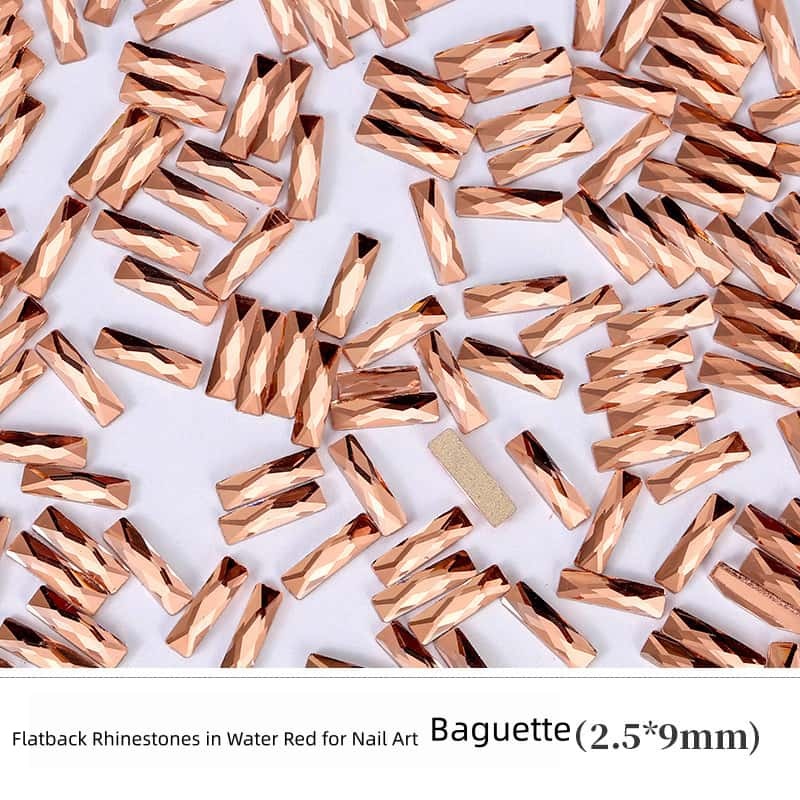 Flat‑Back Irregular Glass Rhinestones, Water‑Red Mixed Style, DIY Nail Art Decorations