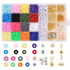 28‑Grid Polymer Clay Slices + Metal Findings