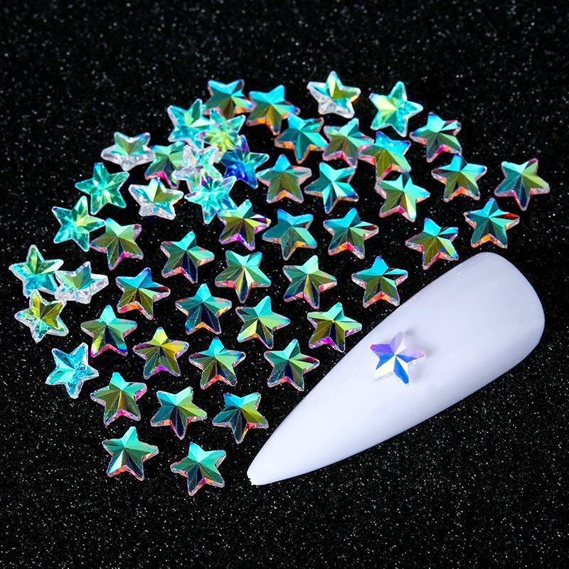 Flat‑Back Rhinestones, AB Iridescent Bare Glass, Irregular Shapes, DIY Nail Art Decoration Supplies