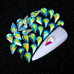 AB‑Iridescent 5*8 Flat‑Top Teardrop (Single‑piece Price)