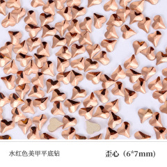 Water‑Red Slanted‑Heart 6*7mm (Sold Per Piece)