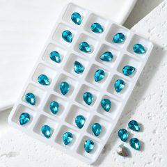 Lake‑Blue Point‑Back Rhinestones, 6*8 Water‑Drop Shape, 720Pcs湖蓝尖底钻6*8水滴【720颗】
