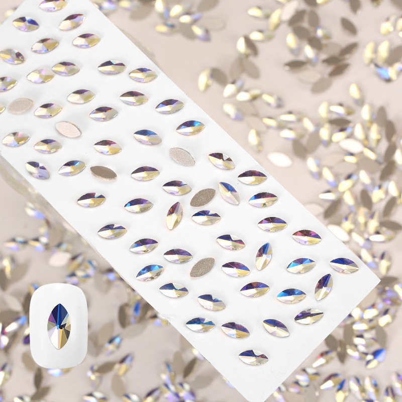 Moon‑Light Crystal Glass Rhinestones, Flat‑Back, Assorted Irregular Shapes, Mixed Pack, DIY Nail‑Art & Jewelry‑Making Accessories