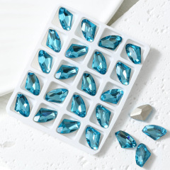 Lake‑Blue Point‑Back Rhinestones, 9*14 Axe‑Head Shape, 720Pcs