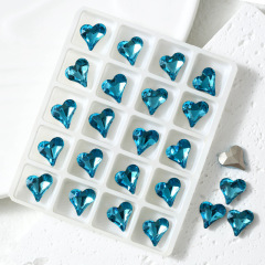 Lake‑Blue Point‑Back Rhinestones, 11*12 Pear‑Heart Shape, 720Pcs