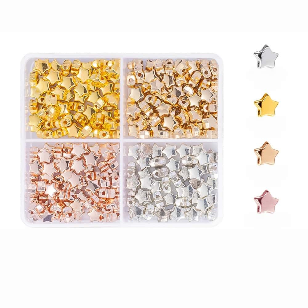 200/350/2160Pcs Alloy Spacer Beads, Flat Round, Gold & Silver Electroplated, Lead Free & Cadmium Free, 4/6/chnegy24‑Grid Storage Box, DIY Bracelet Jewelry‑Making Accessories