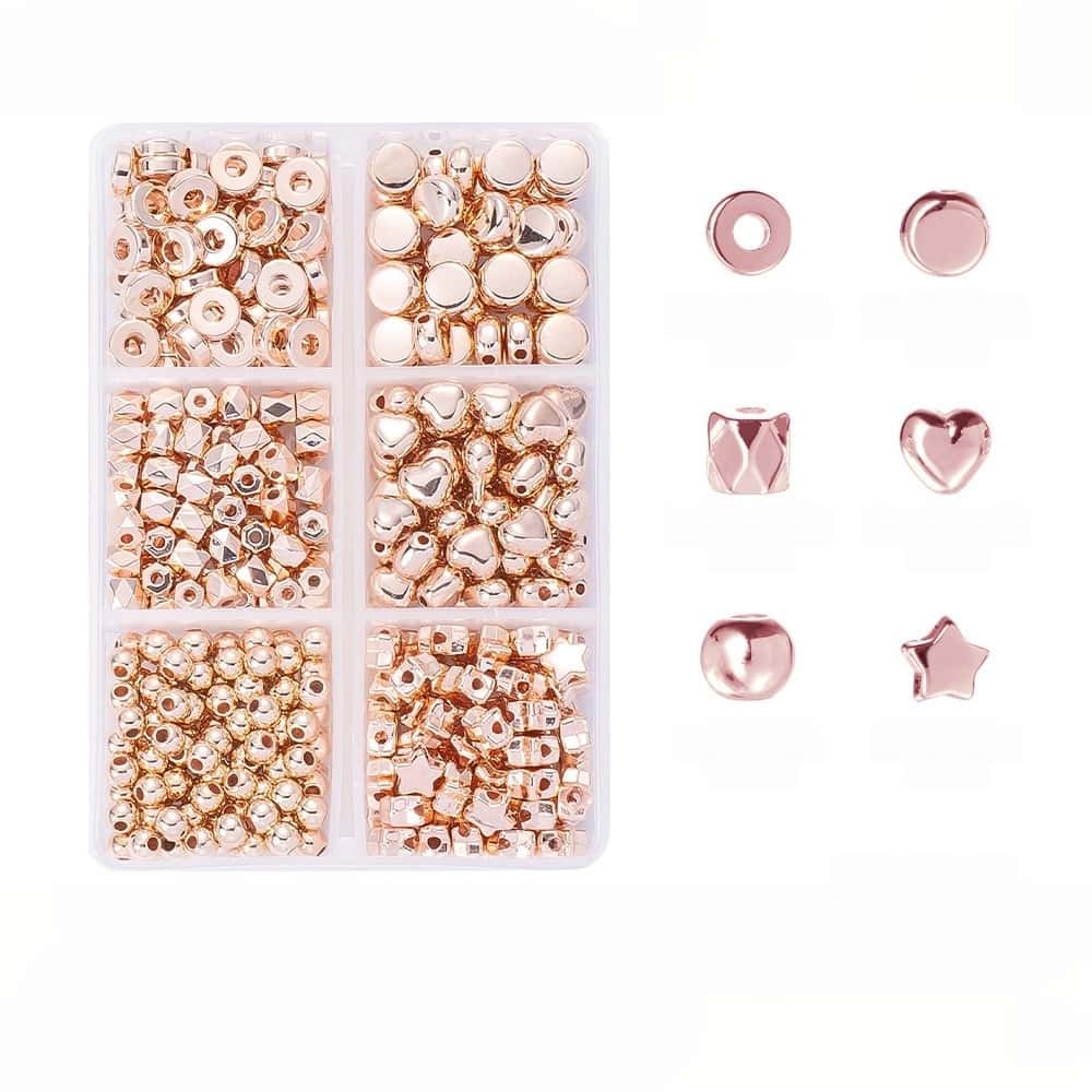 200/350/2160Pcs Alloy Spacer Beads, Flat Round, Gold & Silver Electroplated, Lead Free & Cadmium Free, 4/6/chnegy24‑Grid Storage Box, DIY Bracelet Jewelry‑Making Accessories