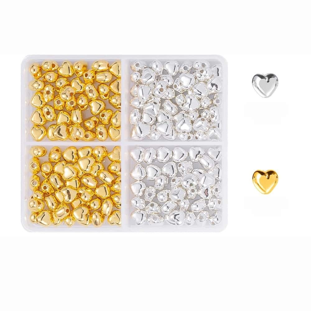 200/350/2160Pcs Alloy Spacer Beads, Flat Round, Gold & Silver Electroplated, Lead Free & Cadmium Free, 4/6/chnegy24‑Grid Storage Box, DIY Bracelet Jewelry‑Making Accessories