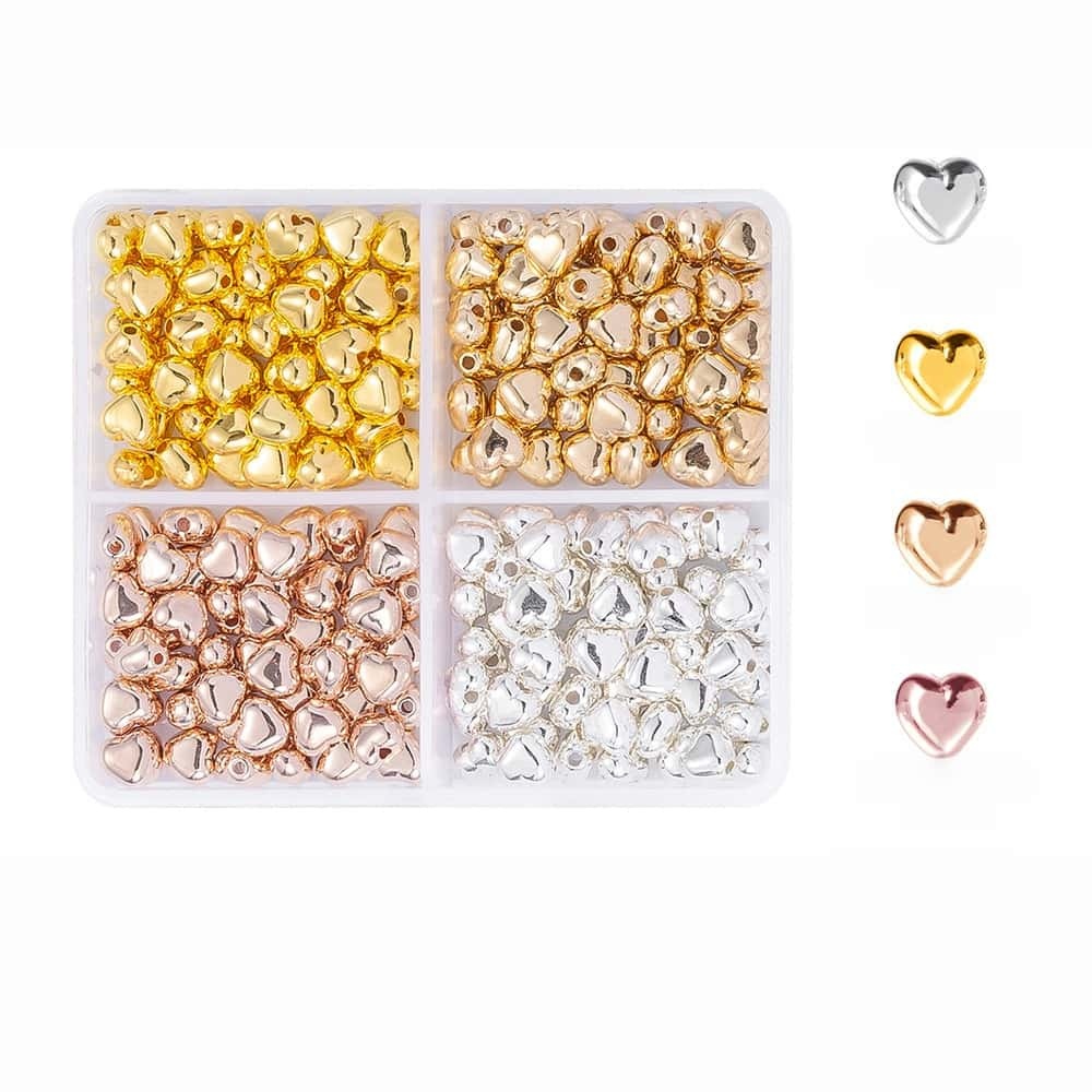 200/350/2160Pcs Alloy Spacer Beads, Flat Round, Gold & Silver Electroplated, Lead Free & Cadmium Free, 4/6/chnegy24‑Grid Storage Box, DIY Bracelet Jewelry‑Making Accessories