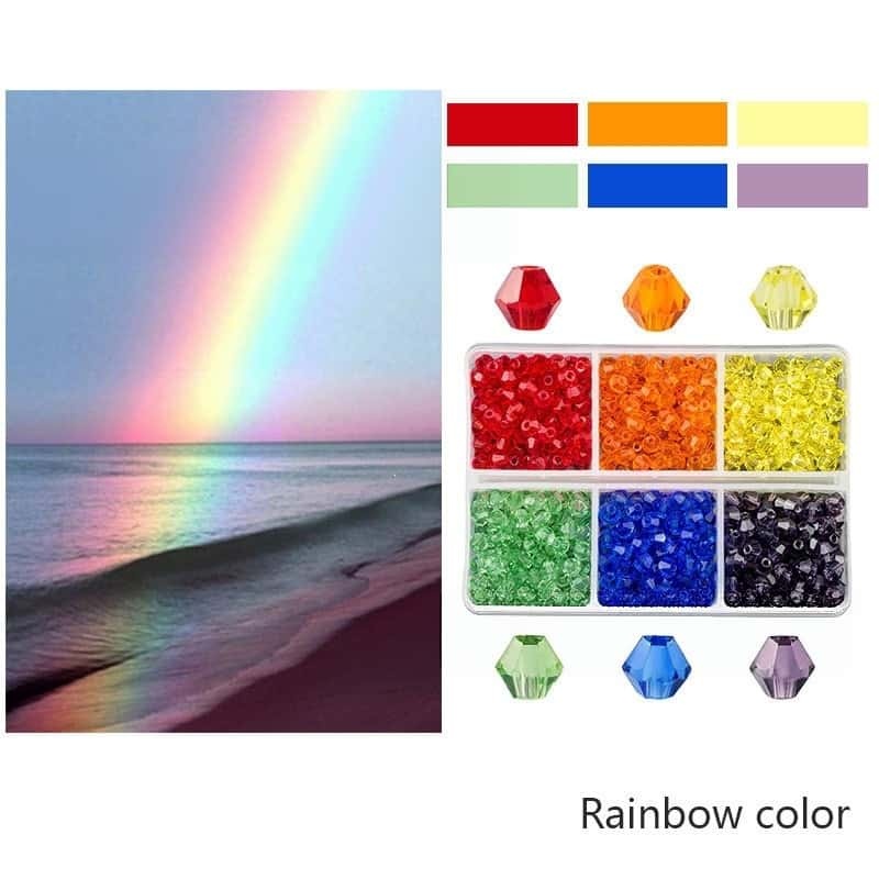 Bicone Glass Loose Beads, Electroplated Finish, 4mm‑600Pcs, Storage Box, DIY Jewelry Making Accessories