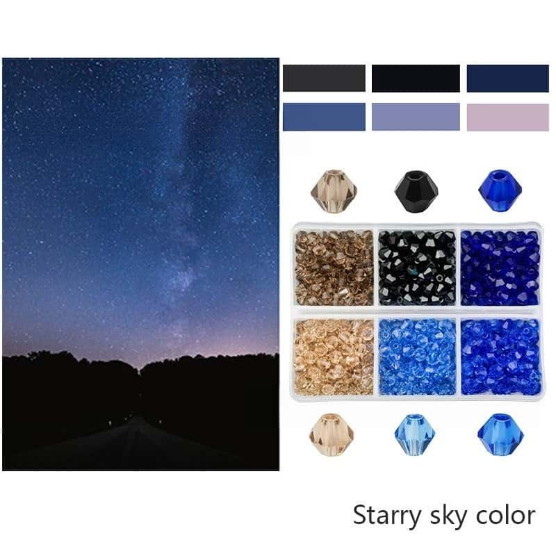Bicone Glass Loose Beads, Electroplated Finish, 4mm‑600Pcs, Storage Box, DIY Jewelry Making Accessories