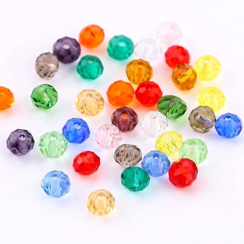Flat‑Round Glass Loose Beads, Electroplated Finish, 4mm‑600Pcs / 6mm‑240Pcs, 6‑Grid Storage Box, DIY Beading Kit, Matching Accessories