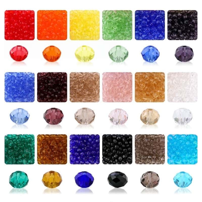 Flat‑Round Glass Loose Beads, Electroplated Finish, 4mm‑600Pcs / 6mm‑240Pcs, 6‑Grid Storage Box, DIY Beading Kit, Matching Accessories