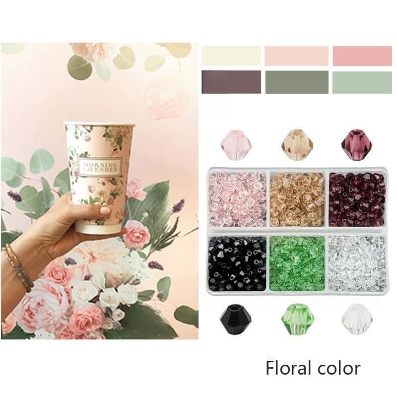 Bicone Glass Loose Beads, Electroplated Finish, 4mm‑600Pcs, Storage Box, DIY Jewelry Making Accessories