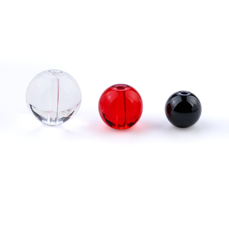 跨境热销玻璃散珠子 水晶光珠大红色4-12mm diy项链制作 珠帘配件