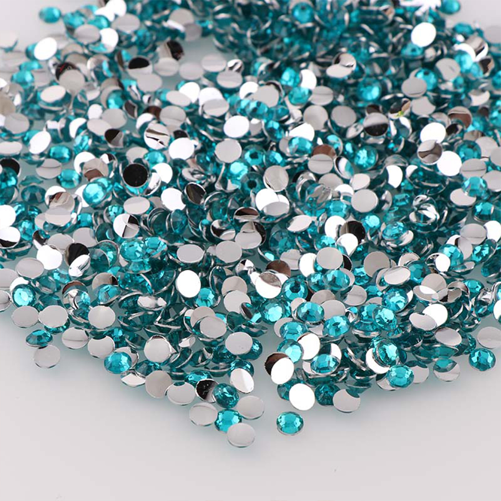 Resin Rhinestones, Shiny Plated Bottom, For Nail Art & DIY Craft, A04 Royal Blue, 2mm, 1000000pcs/Big Bag
