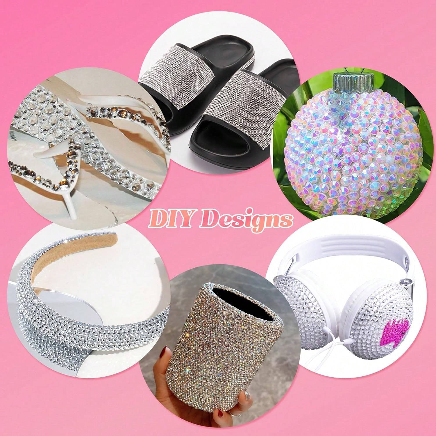 Resin Rhinestones & Half Round Pearls, White Glossy, For Nail Art Decoration & DIY Crafts, 15 Grid Box, Matching Dotting Pen and Tweezers