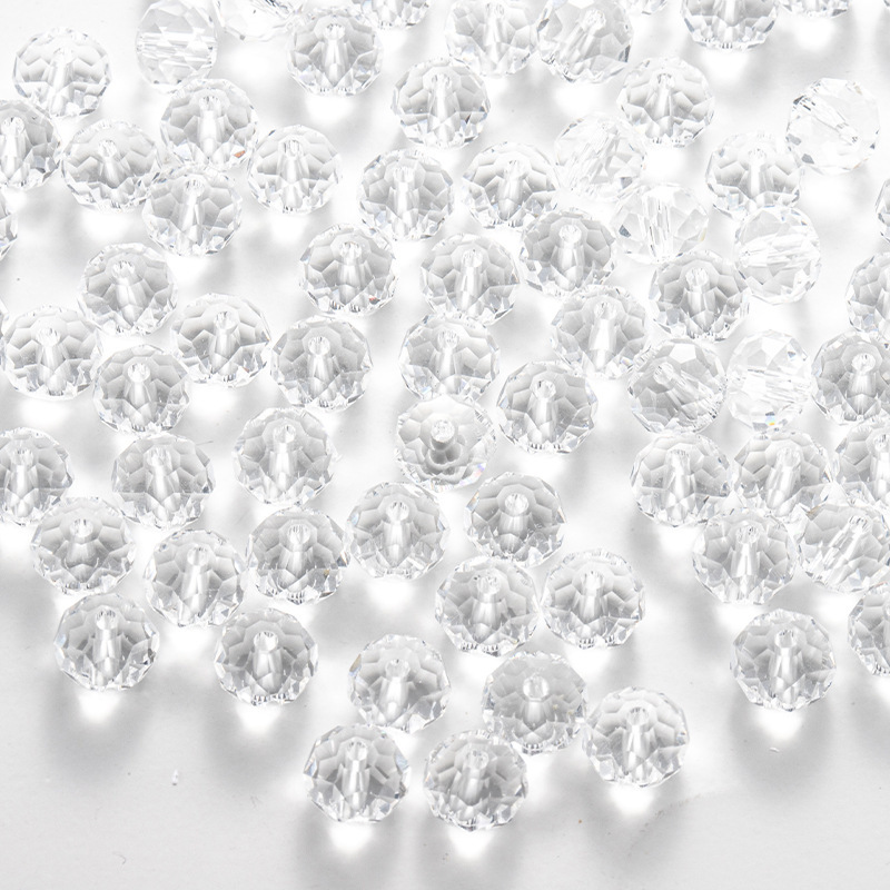 Crystal Glass Beads, Rondelle, Drilled Hole, Faceted, Electroplated Aurora‑Iridescent, 4mm / 6mm / 8mm, DIY Jewelry‑Making Supplies
