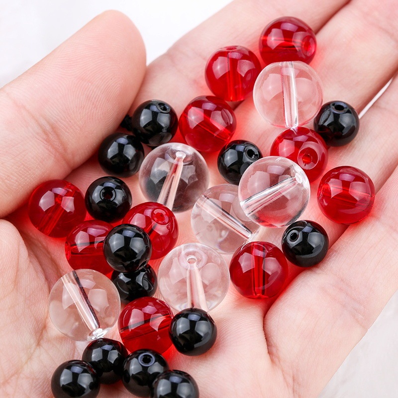 水晶散珠子 水晶光珠 黑色 白色 紫色 珠帘配件  饰品配件 玻璃珠
