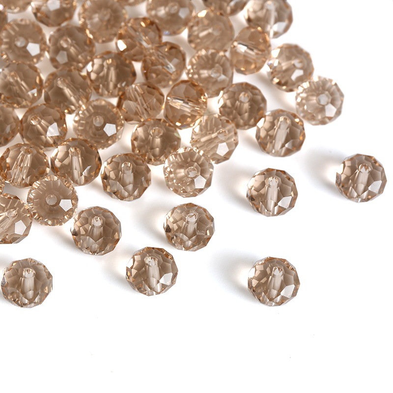 Crystal Glass Beads, Rondelle, Drilled Hole, Faceted, Electroplated Aurora‑Iridescent, 4mm / 6mm / 8mm, DIY Jewelry‑Making Supplies