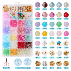 Crackle & Solid‑Color Bead Set, 28‑Grid