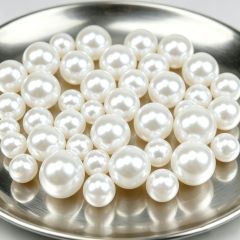 High Gloss Pure White Pearls, No Hole