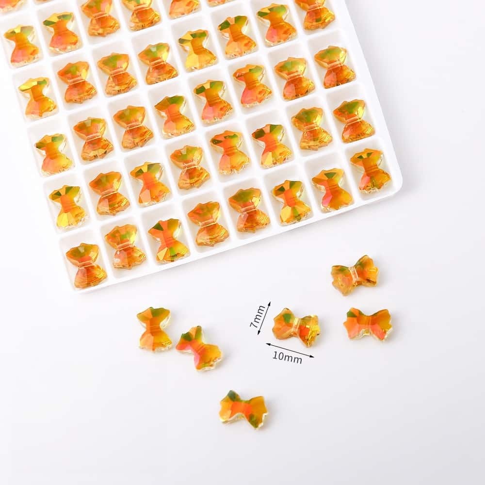 Aurora Beads, Butterfly‑Shaped, Through‑Hole, Electroplated Glass Beads, 72 pcs/box, DIY Bracelet Necklace Accessories