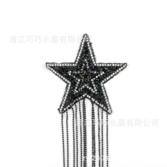 Black Rhinestone With Black Tassel