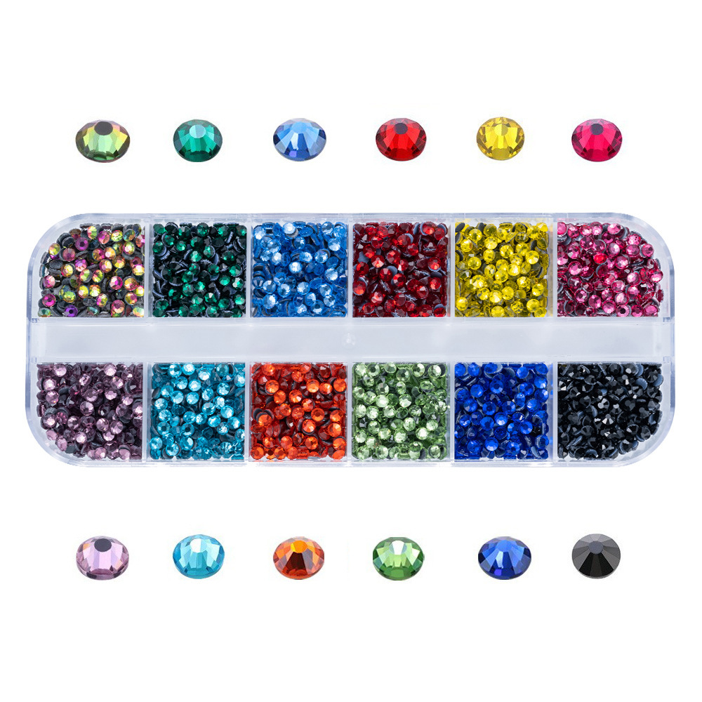 Hot‑Fix Rhinestone Applicator Tool Set, 12‑Grid Flat Back Rhinestones, DMC Middle East Rhinestones, DIY Clothing Decoration