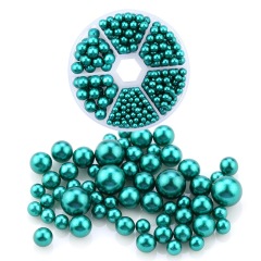 6‑Grid Solid Dark‑Green Pearls