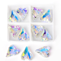 Single Hole Pointed Heart, 27mm, 8pcs/bag